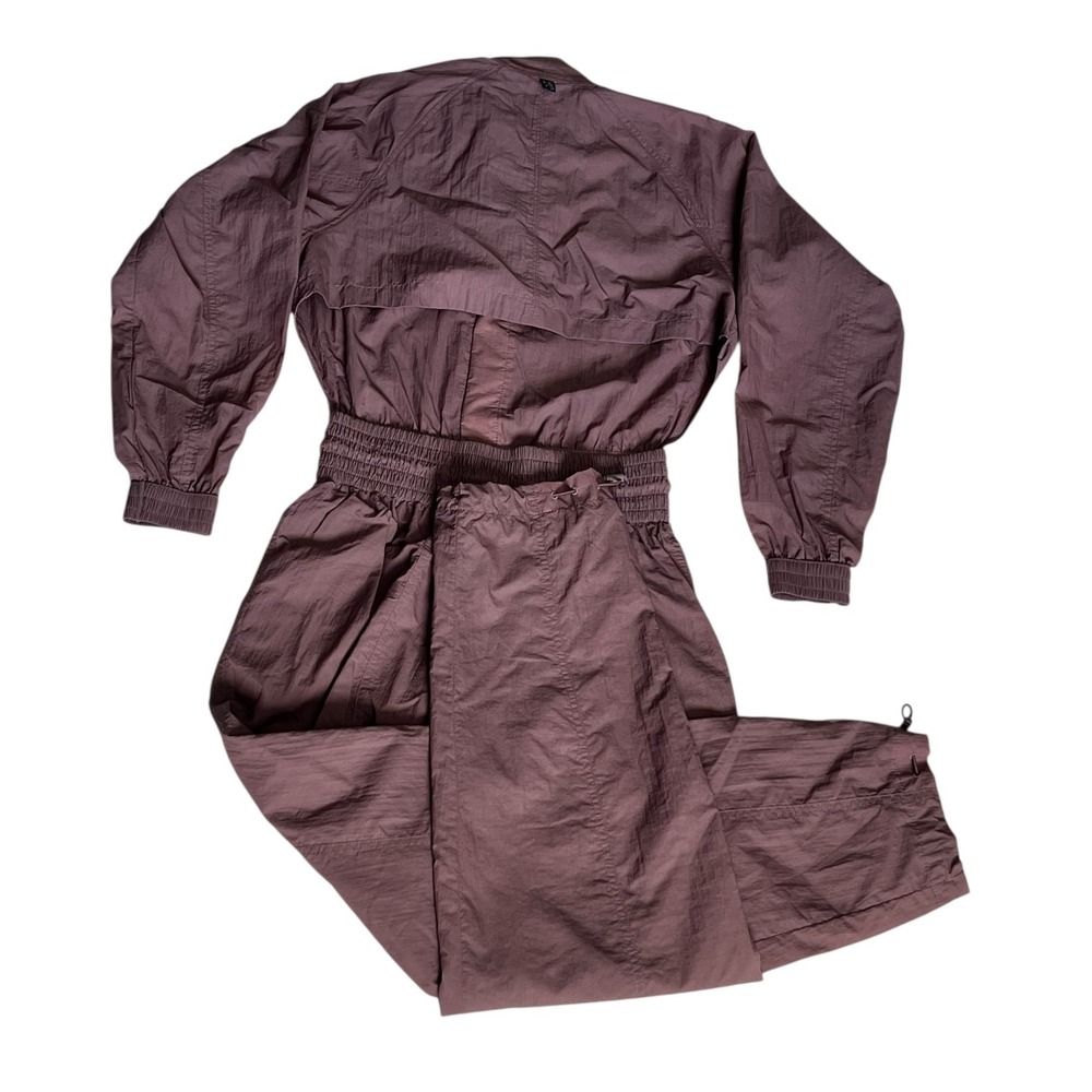 Athleta x‎ Alicia Keys Utility Jumpsuit Nylon Open Back Mauve Parachute Womens 0 - Picture 15 of 16